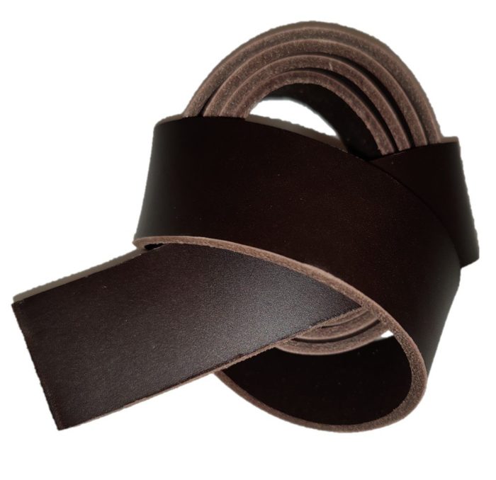 Dark Brown Leather Belt Strap Blank - Simon Martin Whips