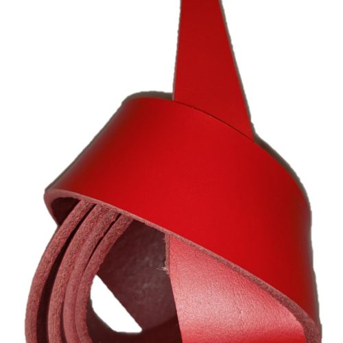 Red Leather Belt Strap - Simon Martin Whips