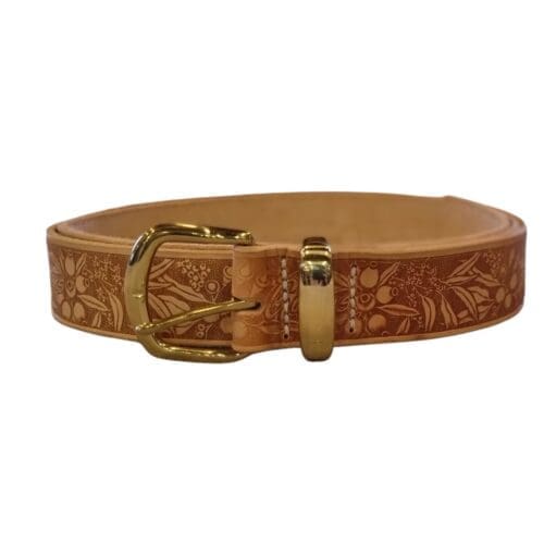 Gumnuts & Leaves Leather Belt