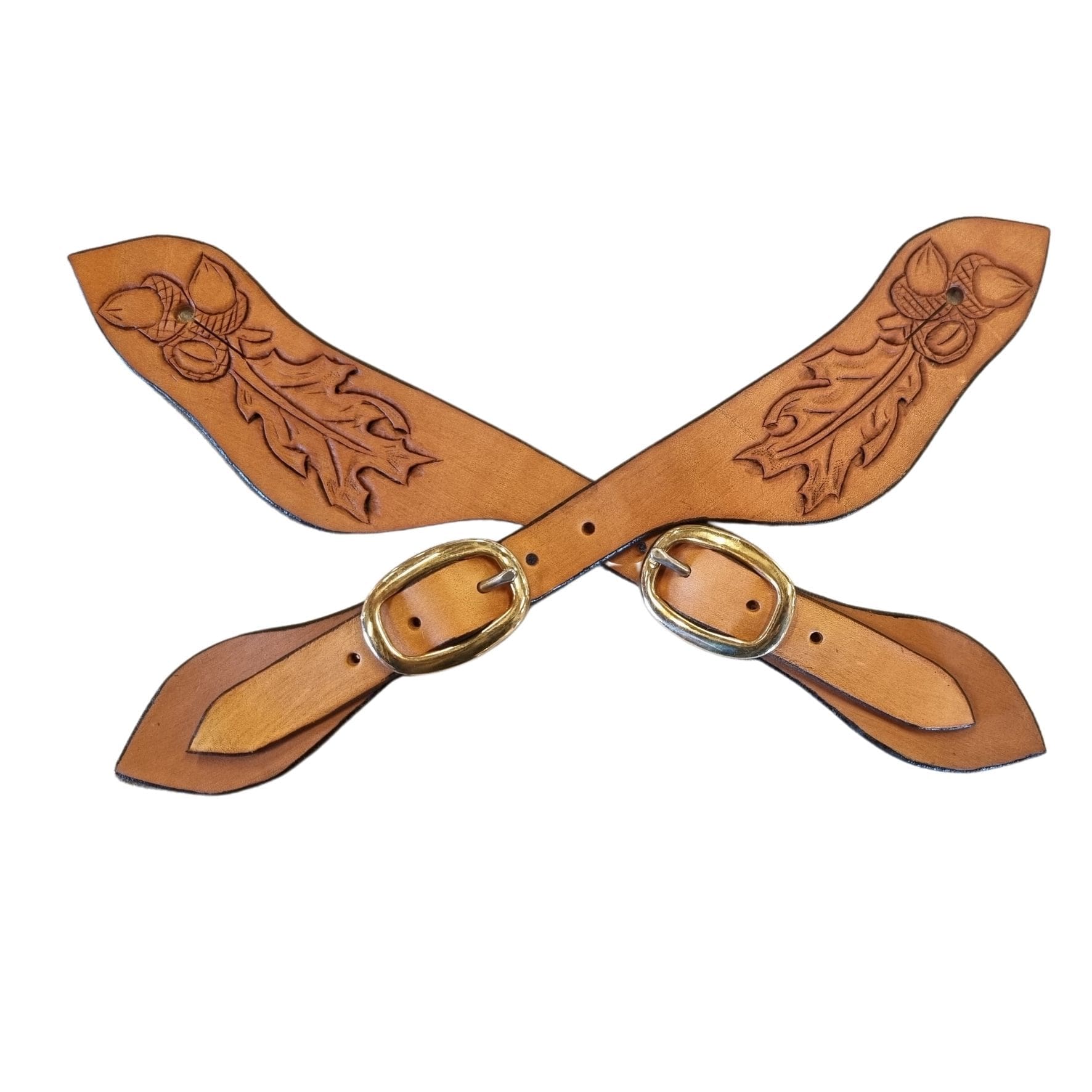 Handcarved Leather Spur Straps