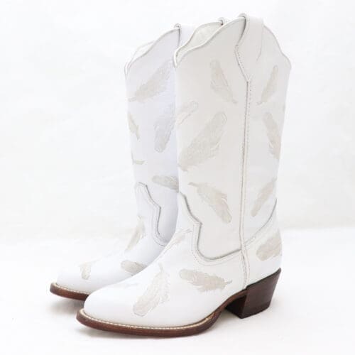 Paraburdoo White Round Toe Western Kader Boots