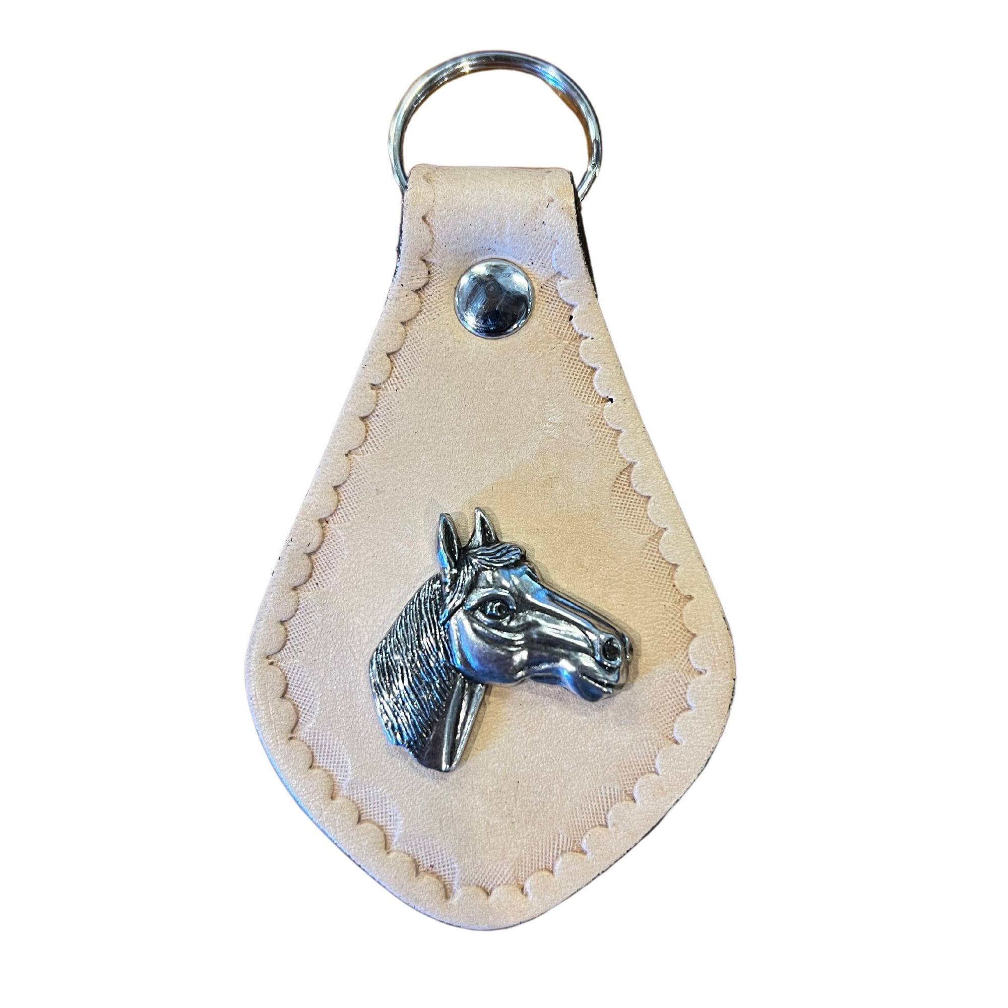 Horse Head Leather Keyring
