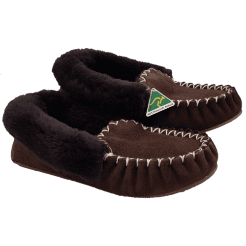 Sheepskin Moccasin - Dk Brown
