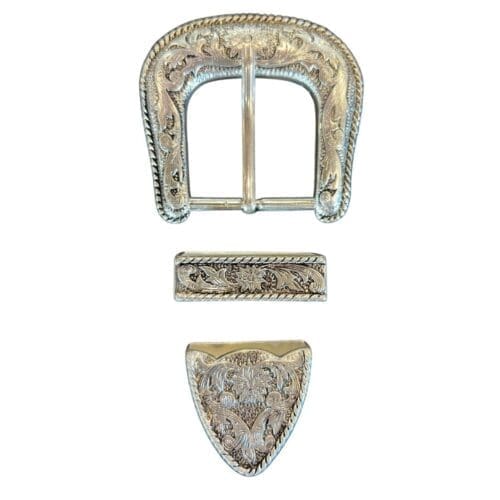 3 Piece Floral Buckle Set 1 1/2in