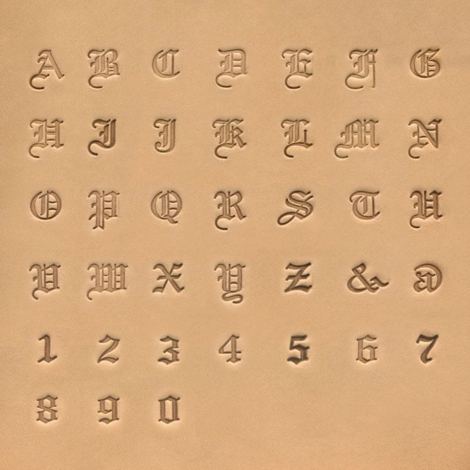 6.5mm Old English Alphabet Symbol & Number Set