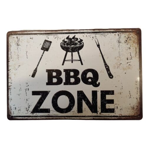 Tin Sign BBQ Zone