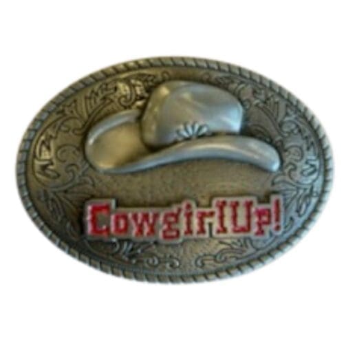 Belt Buckle Cowgirl Up Hat Oval
