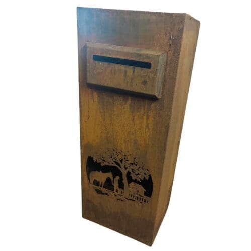Horse & Hut Metal Letterbox