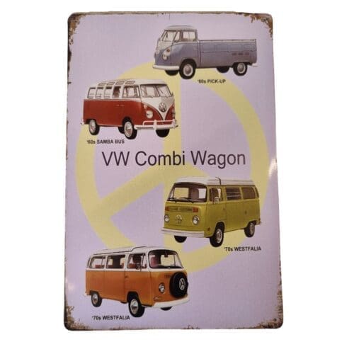 Tin Sign VW Combi Wagon