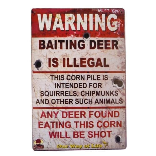 Tin Sign Baiting Deer