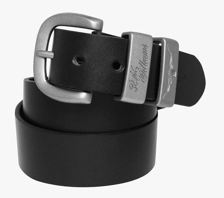 RM Williams Solid Leather Belt SILVER Buckle - Image 2