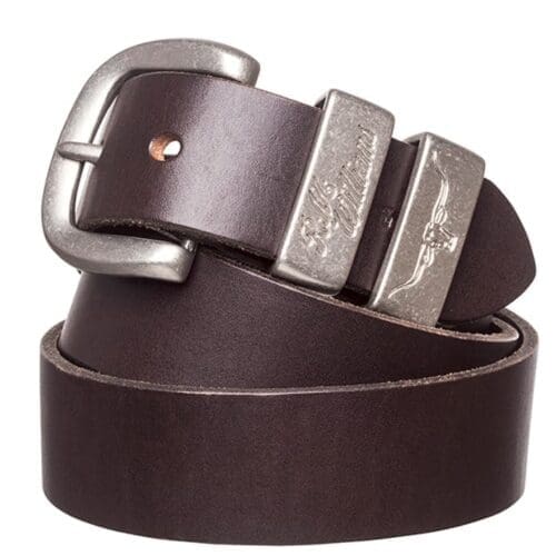 RM Williams Solid Leather Belt SILVER Buckle