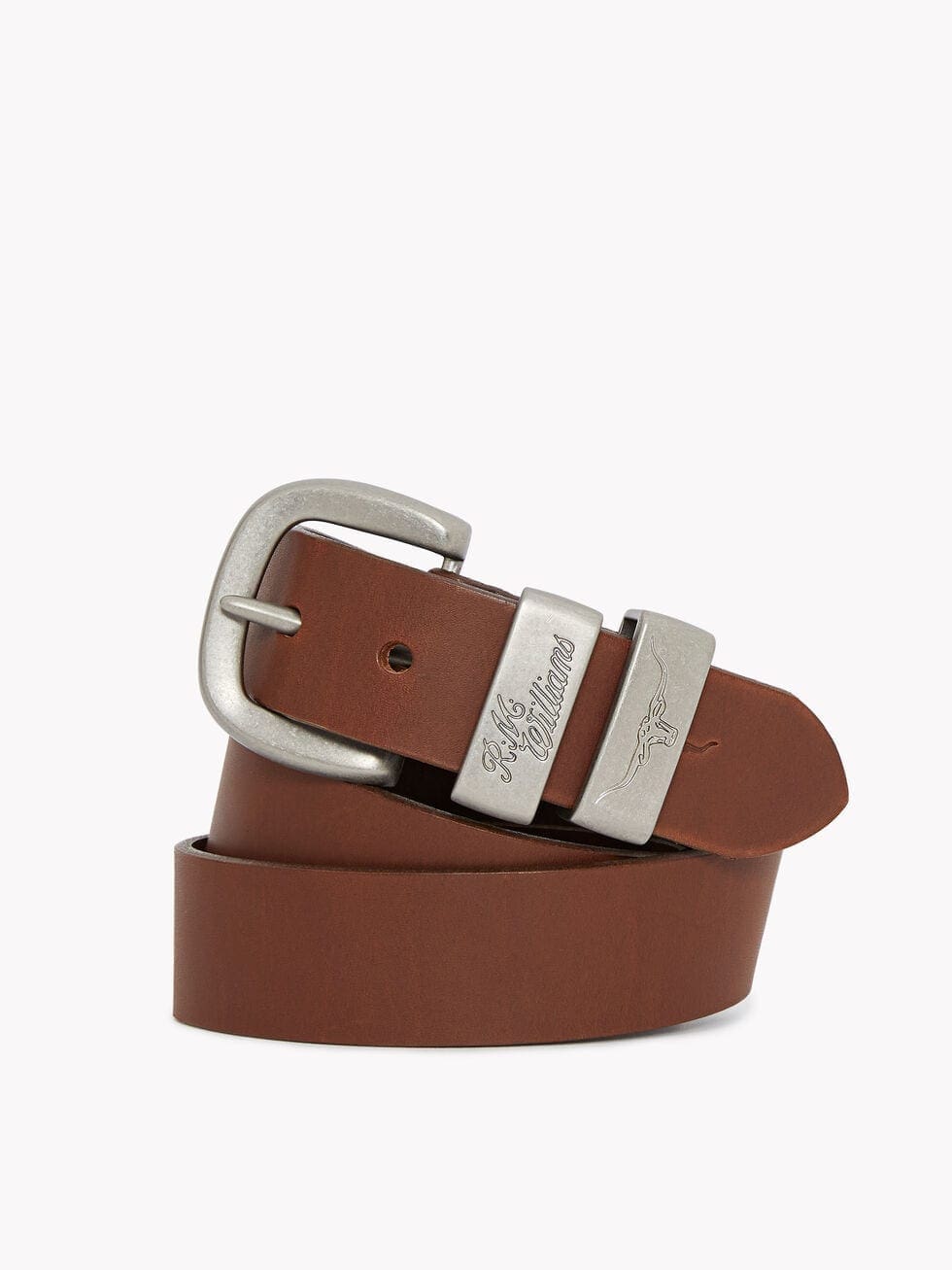 RM Williams Solid Leather Belt SILVER Buckle - Image 3