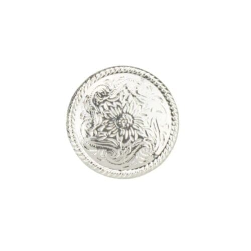 Silver Rope-Edge Concho w/f 1.