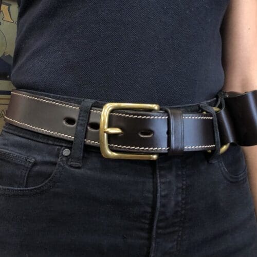 Leather Hobble Belt with Leatherman Pouch