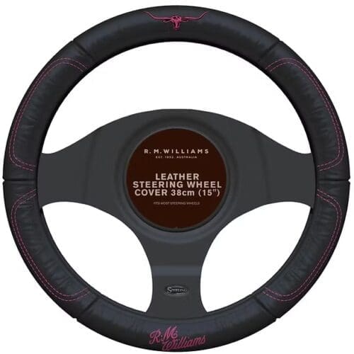 RM Williams Steering Wheel Cover Pink